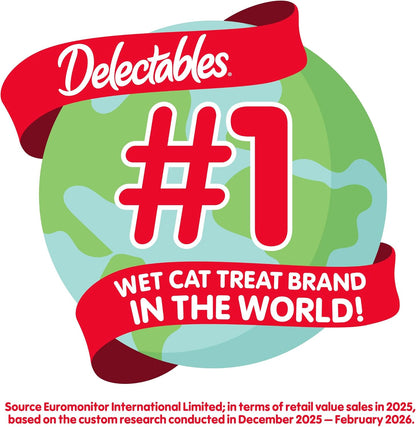 Delectables Squeeze Up Variety Pack, Creamy Squeezable Puree, Lickable Wet Cat Treats, Grain Free, No Added Fillers, No By-Products, No Added Preservatives, 0.5 Ounces Tube, 54 Tubes Total