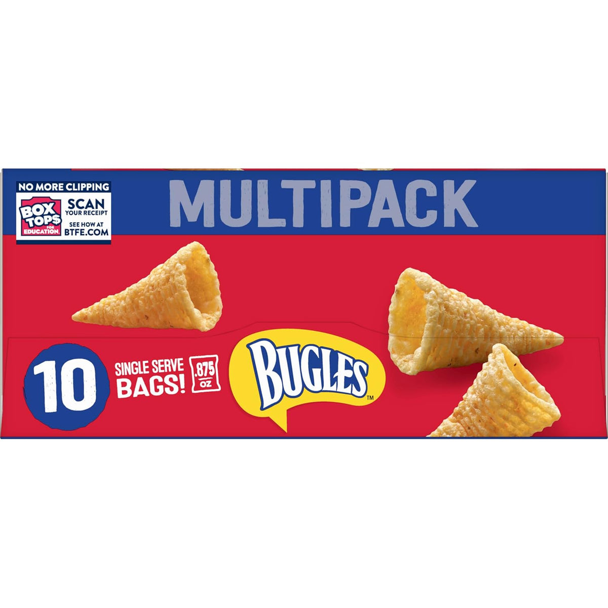 bugles original crispy corn snacks 10 count multipack 8.75 oz snack bags