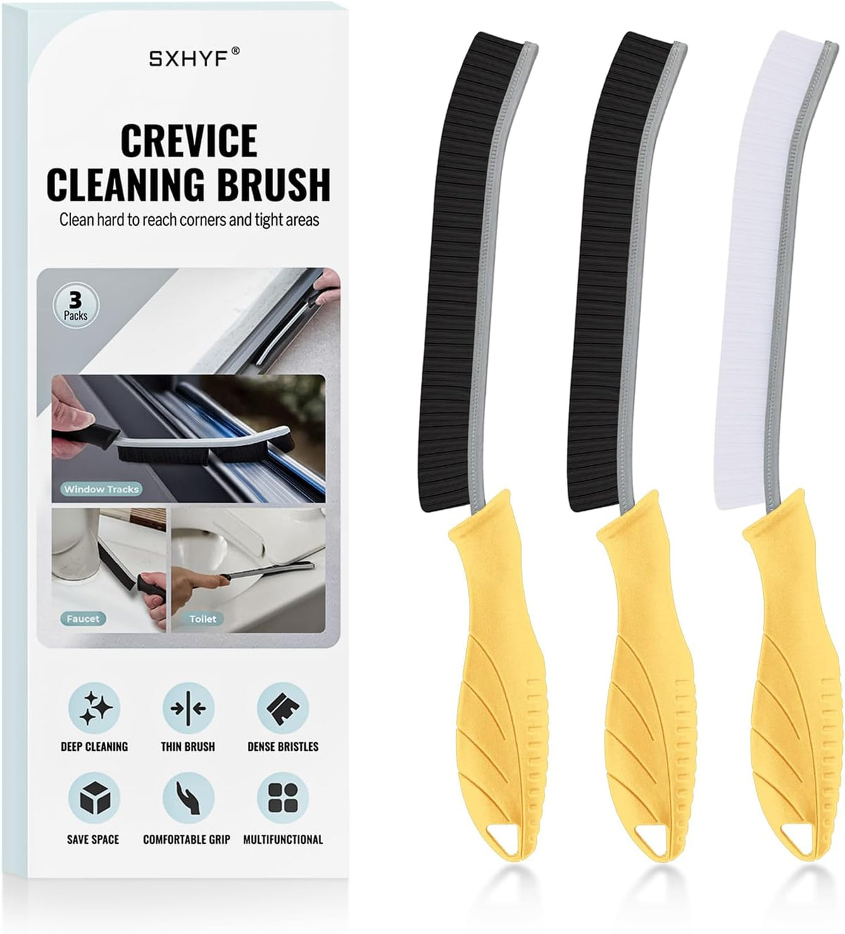 sxhyf crevice cleaning brush hard bristle grout scrub brush for bathroom kitchen household cleaning