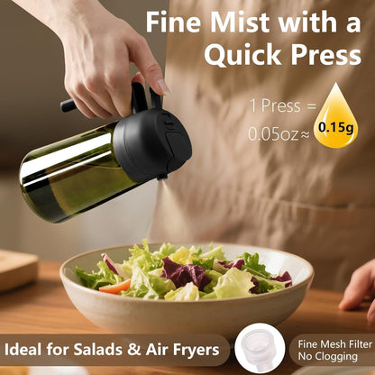 Olive Oil Sprayer for Cooking, 16oz/470ml Glass Light-Proof Oil Pourer for Kitchen, Air Fryer, Cooking, Salad, and BBQ by SWEET VIEW