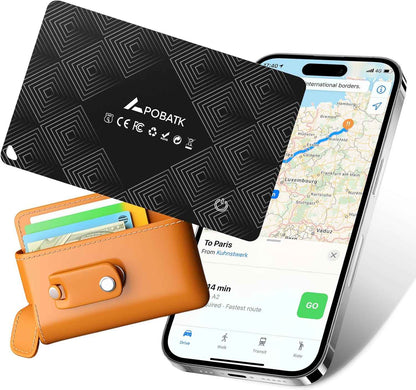 AirTag Card Wallet Tracker Set of 4 - Apple Find My (iOS Only) - 2025 Ultra-Slim 1.8mm Smart Finder, IP67 Locator for Men's Wallets & Luggage Black