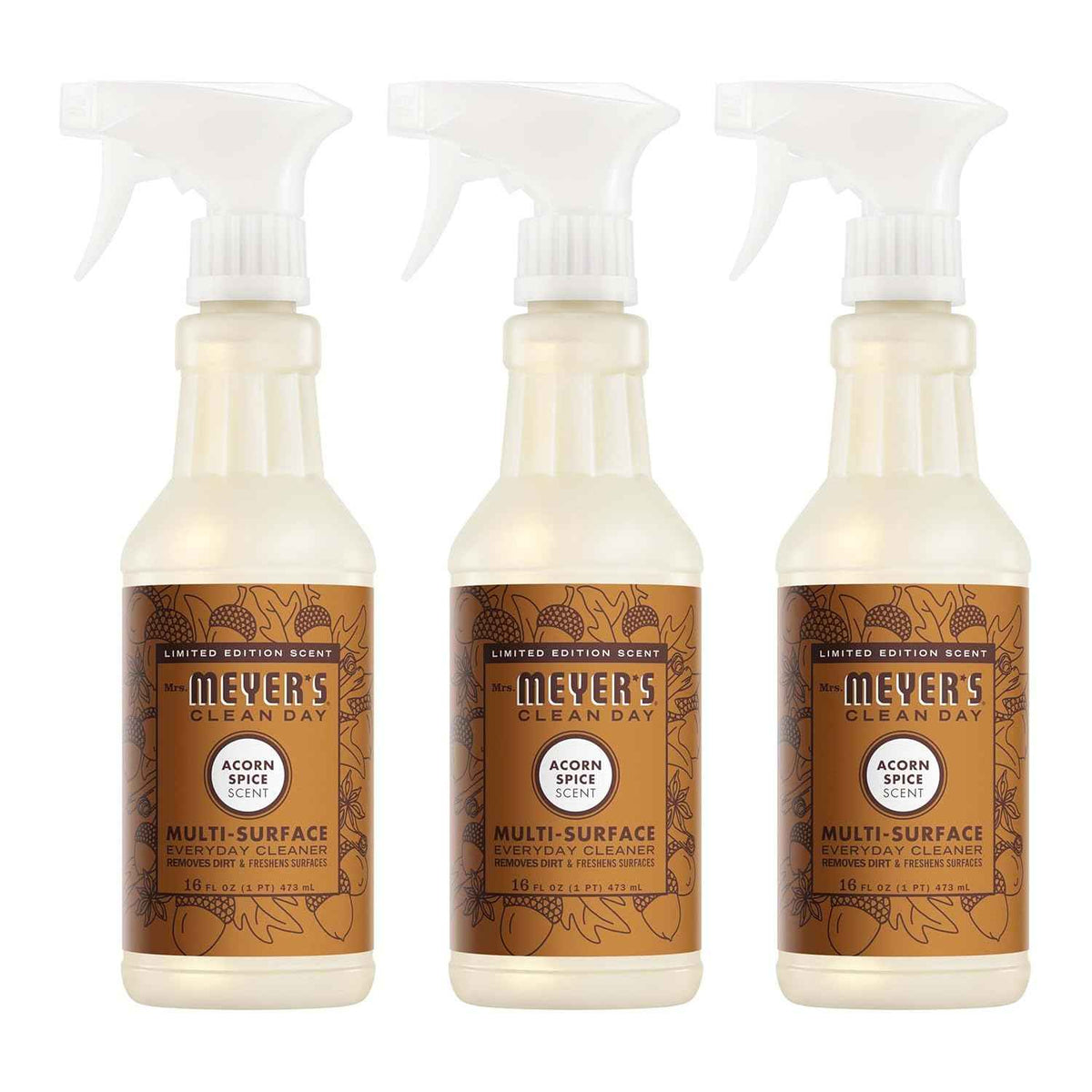 Mrs. Meyer's Clean Day All-Purpose Cleaner Spray, Acorn Spice, 16 oz - Pack of 3