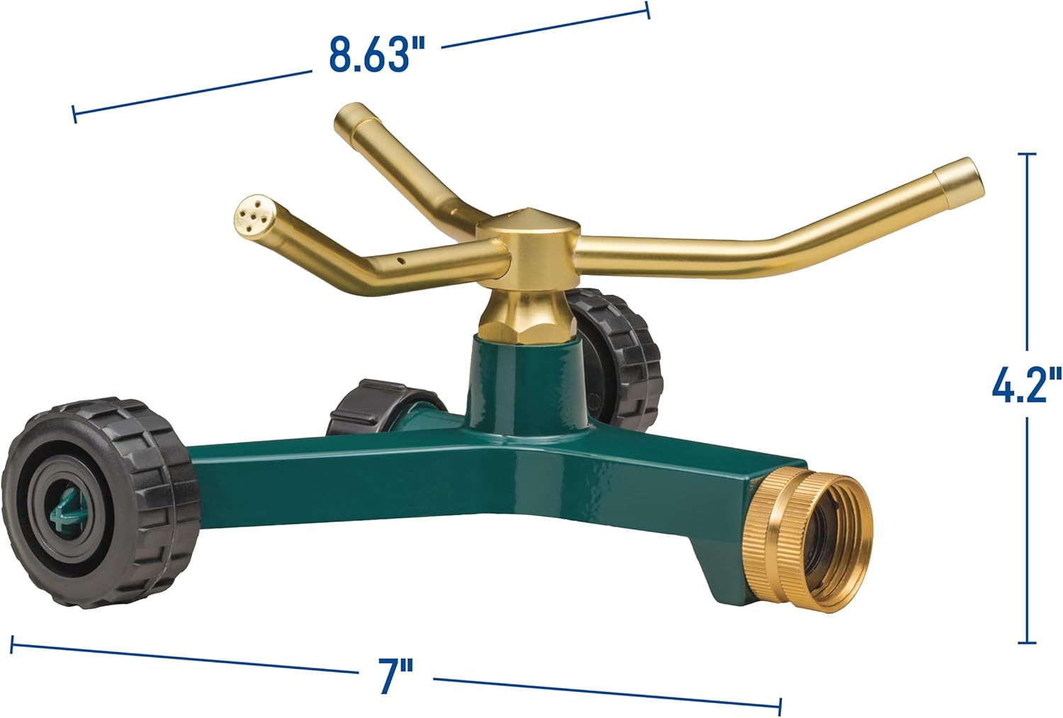 Orbit 58257N Lawn and Garden 3-Arm Metal Sprinkler with Wheel Base