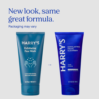 Harry's Exfoliating Face Wash for Men, Gentle Facial Skin Care Products with Volcanic Rock Exfoliant, Dermatologist Tested, 5.1 Fl. Oz, 3 Pack