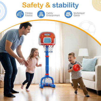 FLMAQE Toddler Basketball Hoop,Swimming Pool Basketball Hoop, Adjustable Mini Kids Basketball & Soccer Goal with4Balls & Ball Pumps for Indoor, Outdoor, Pool, Sports, Birthday Gifts for Children