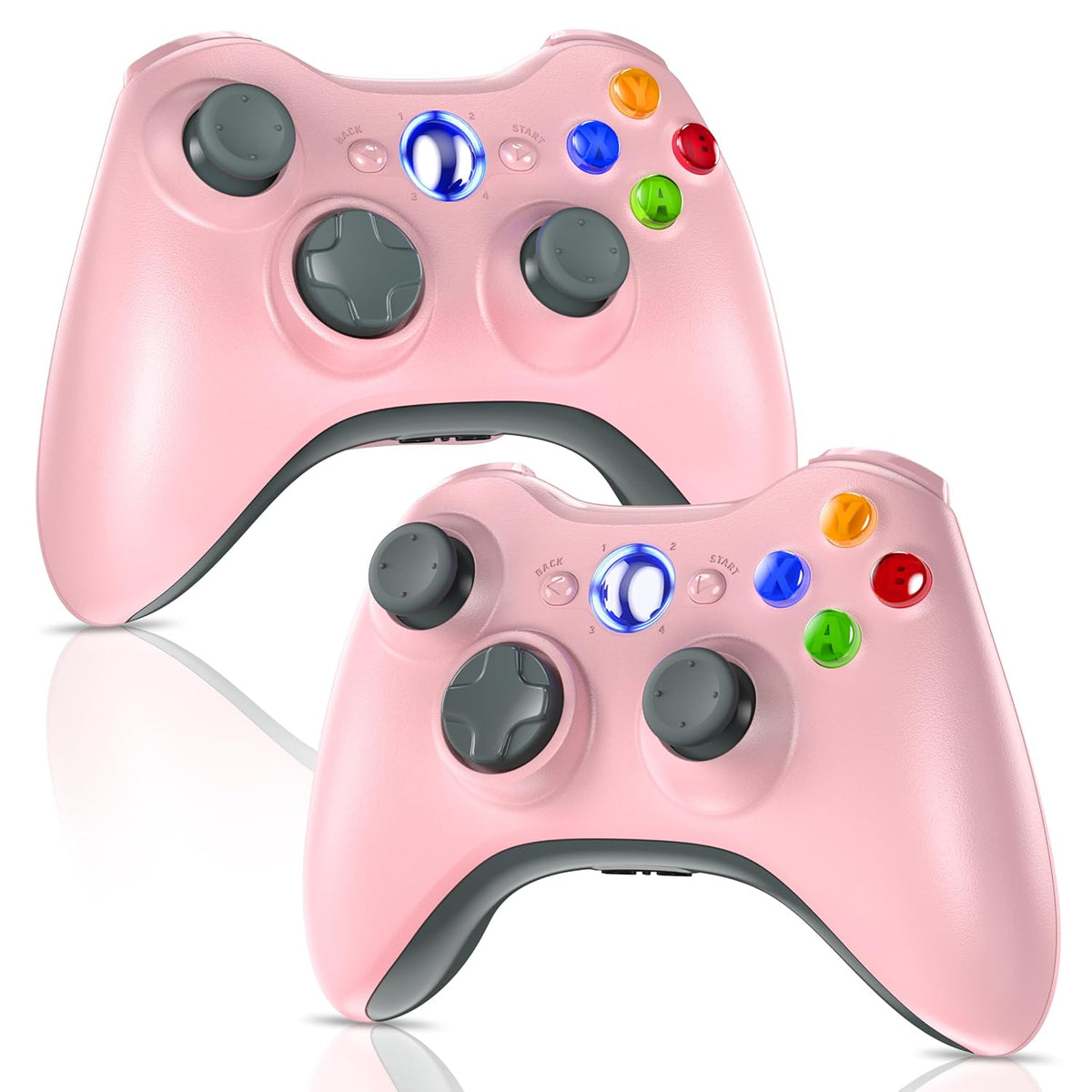 Gamrombo Xbox 360 2 Pack Wireless Controller Replacement for 360 & Slim with Windows PC Compatibility