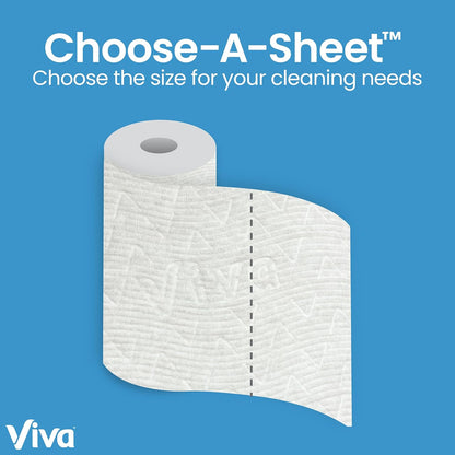 Viva Multi-Surface Cloth Paper Towels, Task Size - 12 Super Rolls (2 Packs of 6) - 81 Sheets Per Roll - Rayz Mart