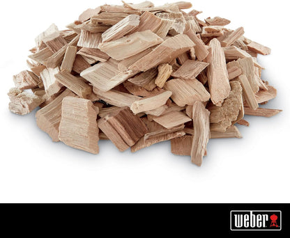 Weber Apple Wood Chips, 2 lb – Premium BBQ Smoking & Grilling Chips for Subtle, Sweet Apple Flavor – Ideal for Beef, Lamb, Poultry, Pork & Fish