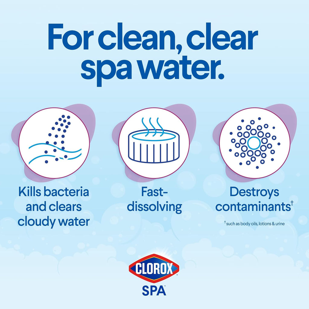Clorox® Pool&Spa™ Spa Water All-in-One Sanitizer & Shock, Destroys Contaminants, Clears Cloudy Water, 2LB (Pack of 1)