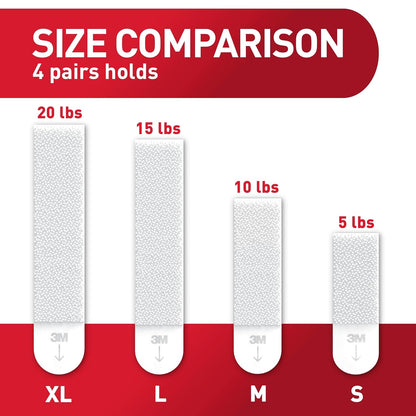 Command 20 lb XL 8 Pairs Heavyweight Picture Hanging Strips (16 Strips), Damage-Free Hangers for Picture Frames, No Tools Required, Ideal for Home Room Wall Decor, White Adhesive