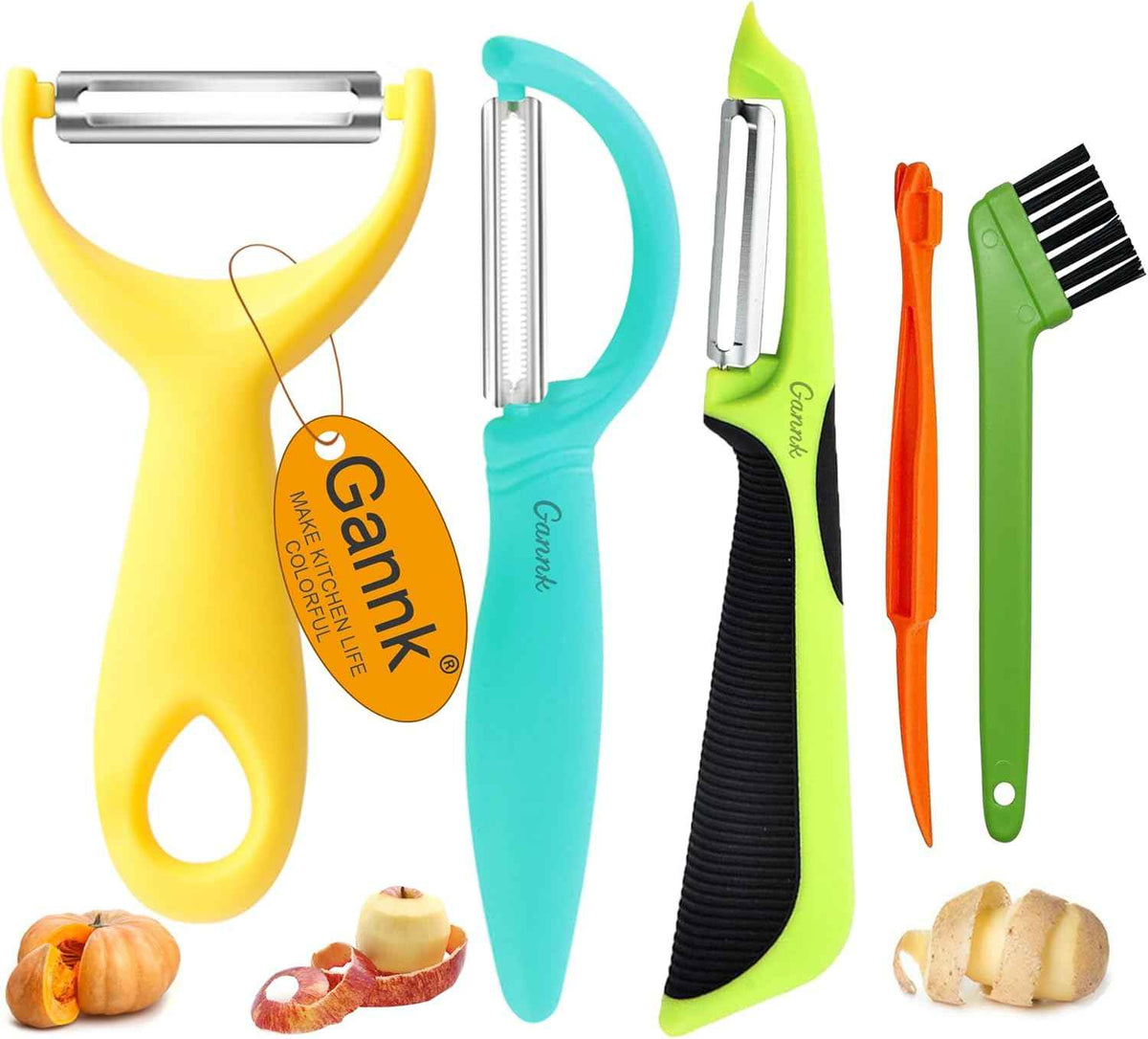 GANNK Vegetable and Fruit Peeler for Kitchen, Easy to Use and Clean