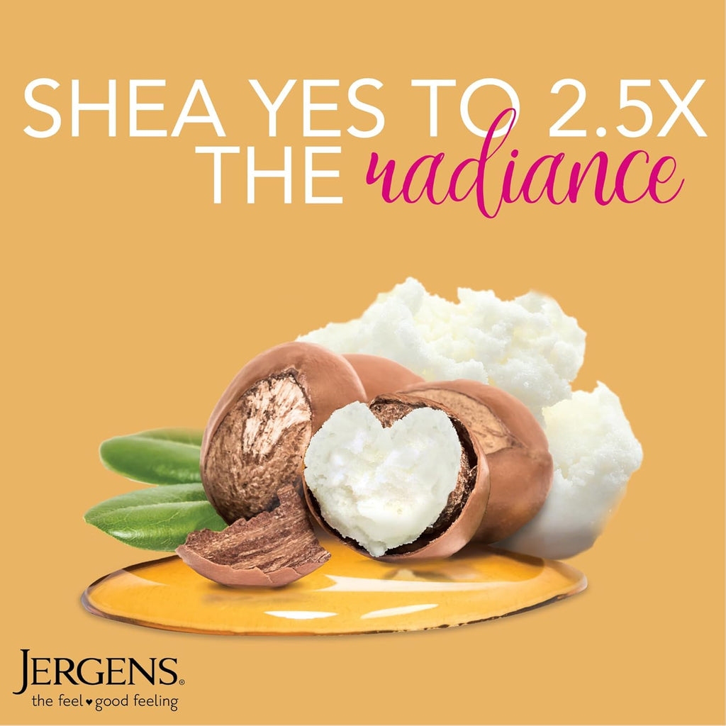 Jergens Shea Butter Hand and Body Lotion, Deep Conditioning Moisturizer, 3X More Radiant Skin, with Pure Shea Butter, Dermatologist Tested, 26.5 Oz
