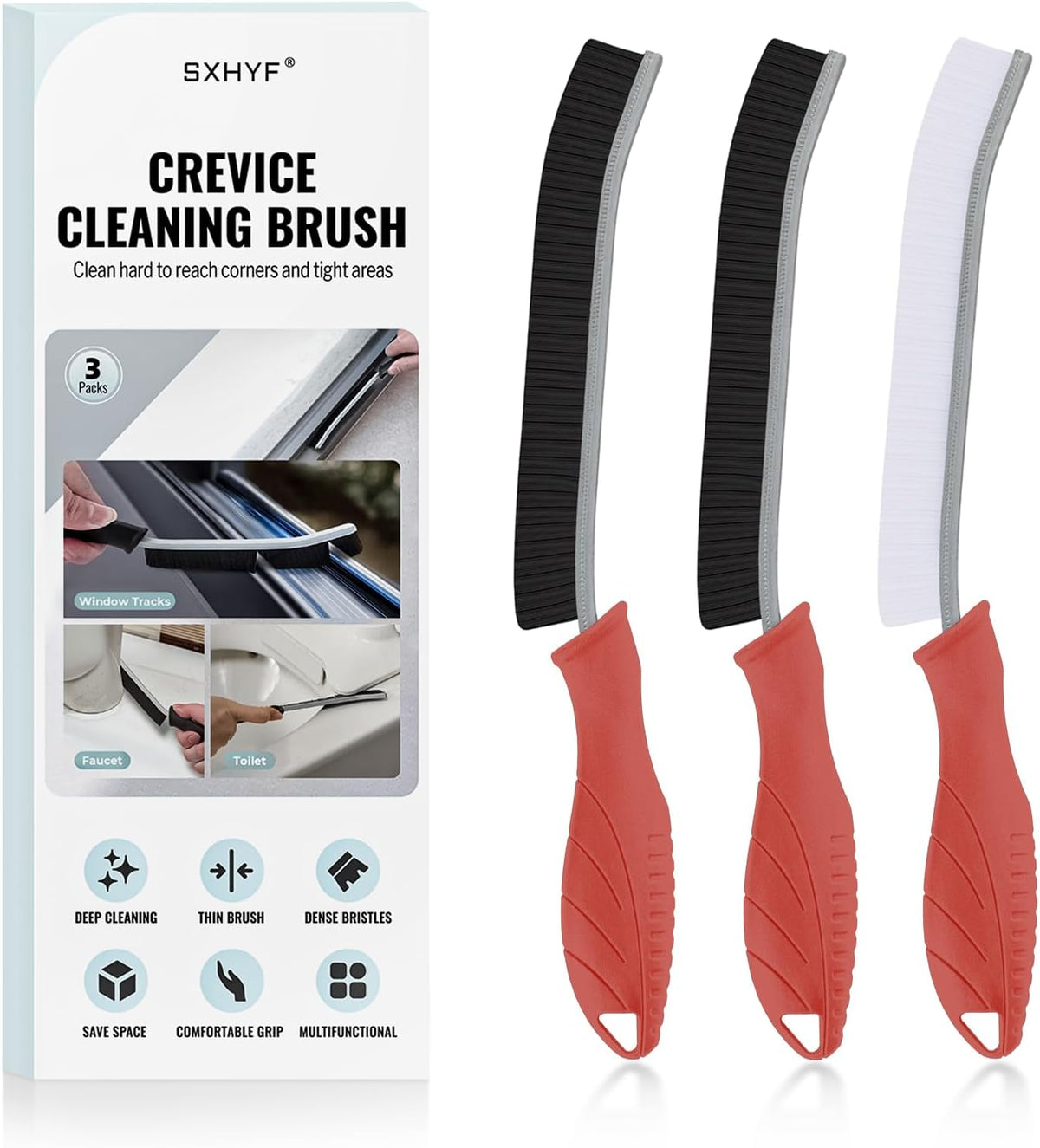 sxhyf crevice cleaning brush hard bristle grout scrub brush for bathroom kitchen household cleaning
