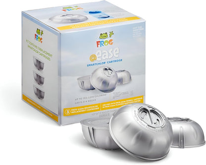 FROG @Ease Replacement SmartChlor Cartridge for use with Hot Tub FROG @Ease Floating System - Hot Tub Sanitizer System Supports Less Chlorine Use - 3 Pack