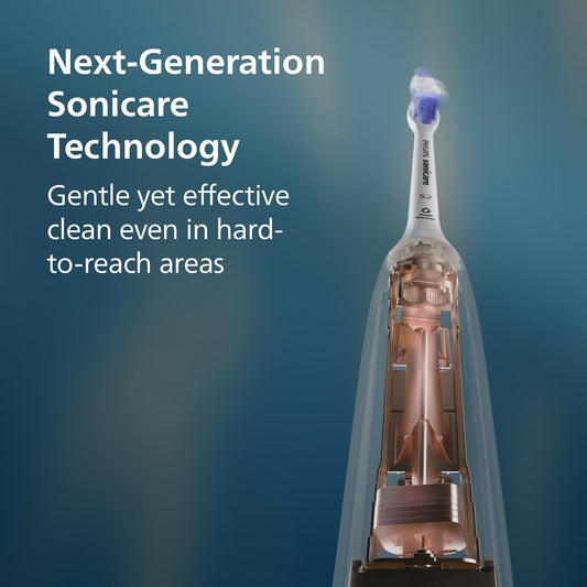 Philips Sonicare 6500 Series Electric Toothbrush - Next-Generation Sonicare Technology, Pressure Sensor, 9 Brushing Settings, SmarTimer, BrushPacer, 21-Day Runtime, Travel Case, Black, HX7411/08