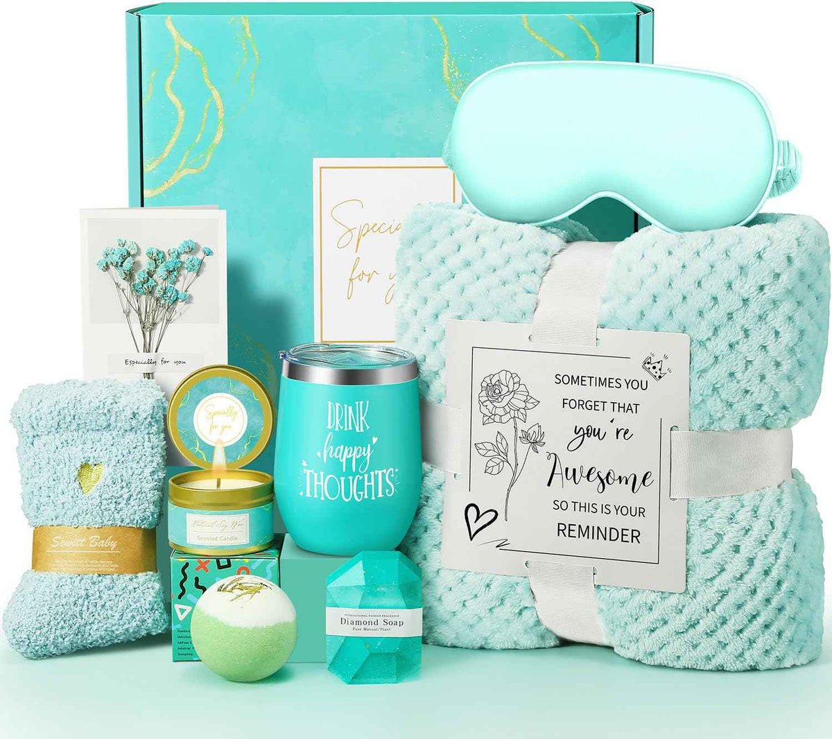 Valentines Day Gifts for Her Women Daughter Girlfriend Wife, Happy Birthday Gifts for Women Mom Her Friend Sister Wife Grandma, Self Care Gift Get Well Relaxing Spa Galentines Day Gift Basket Set