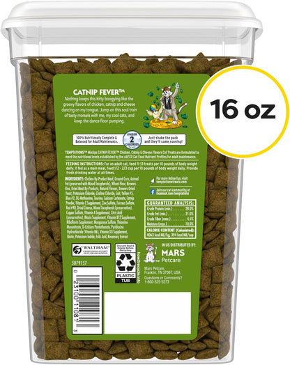 Temptations Cat Treats, Classic Crunchy and Soft Cat Treats, Catnip Fever Flavor, Catnip Treats, 16 oz. Tub
