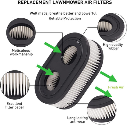 593260 Air Filter 593260 798452 334404 Air Cleaner Cartridge Filter, Lawn Mower Air Cleaner Replacement Filters for 4247 5432 5432k 09P00 09P702 550E 500EX 550EX 625 575EX Series Engine (2Pcs)