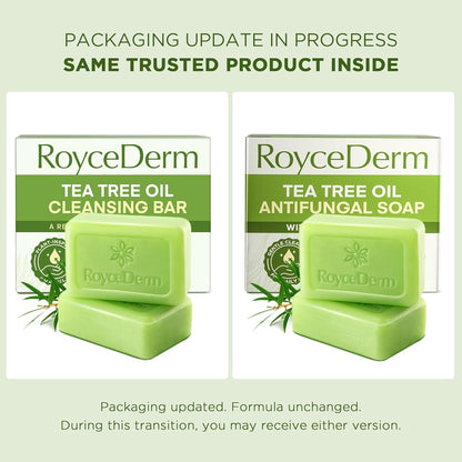 Roycederm Antifungal Bar Soap - Tea tree Oil Soap - Athlete’s Foot Treatment for Jock Itch & Ringworm - Medicated Antifungal Soap with Clotrimazole 1% - Tea Tree Oil Scent, 1 Pack