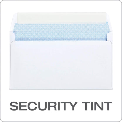 Quality Park #6 3/4 Self-Seal Security Envelopes, Security Tint and Pattern, Redi-Strip Closure, 24-lb White Wove, 3-5/8 x 6-1/2, 100/Box (QUA10417)
