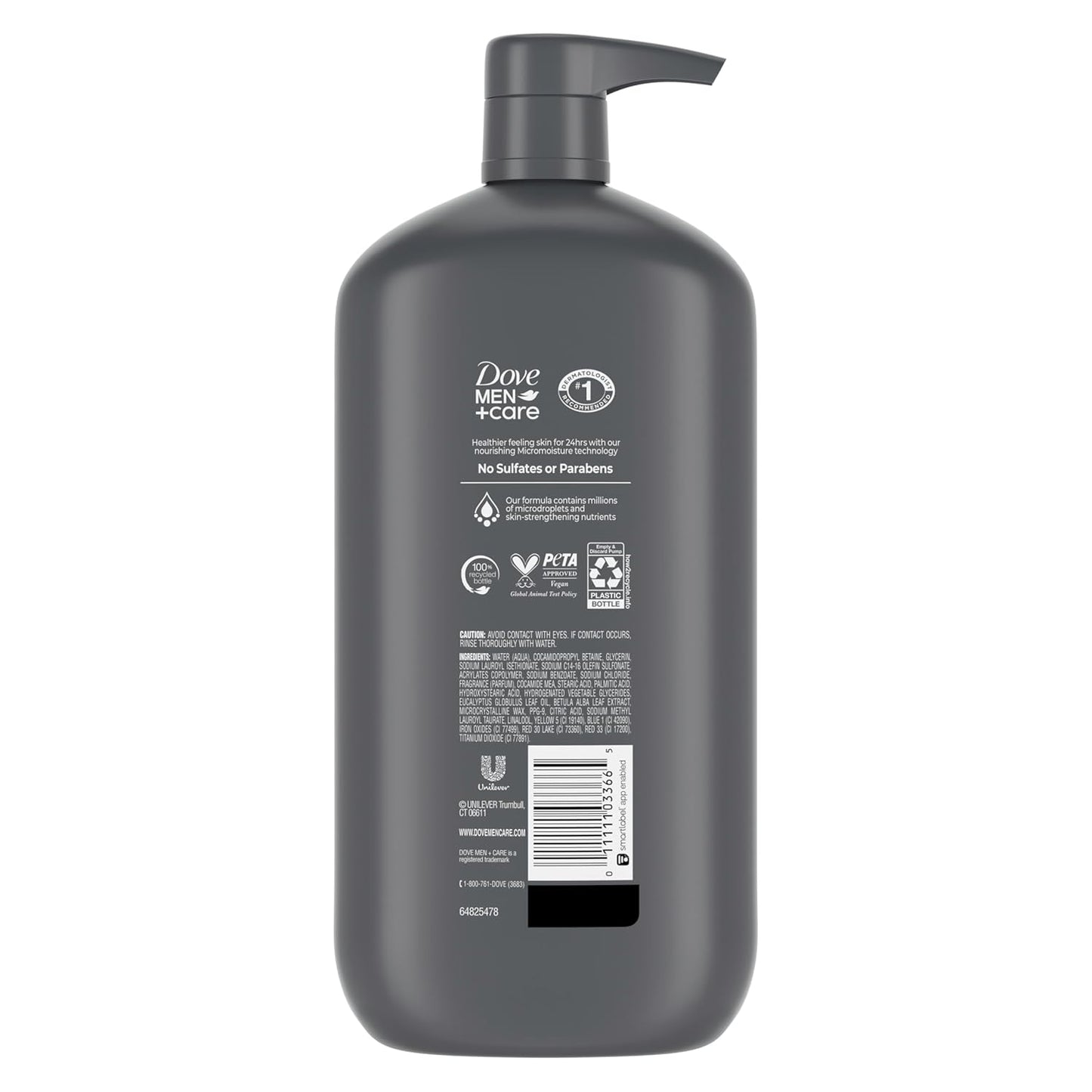 DOVE MEN + CARE Relaxing Blue Eucalyptus + Birch Body and Face Wash with 24-Hour Nourishing Micromoisture Technology Body Wash for Men 30 oz