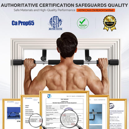 Ally Peaks Pull Up Bar for Doorway | Thickened Steel Max Limit 440 lbs Upper Body Fitness Workout Bar| Multi-Grip Strength for Doorway | Indoor Chin-Up Bar Fitness Trainer for Home Gym Portable