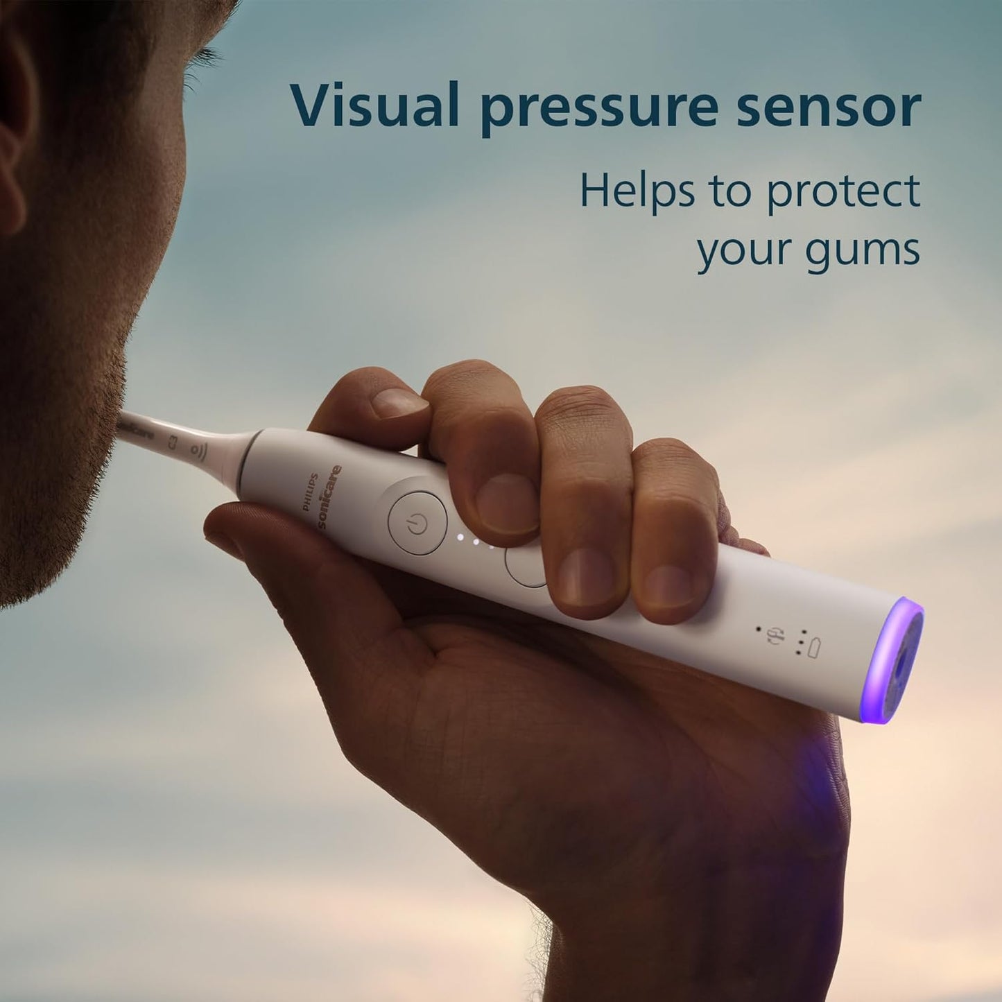 Philips Sonicare 6500 Series Electric Toothbrush - Next-Generation Sonicare Technology, Pressure Sensor, 9 Brushing Settings, SmarTimer, BrushPacer, 21-Day Runtime, Travel Case, White, HX7410/10