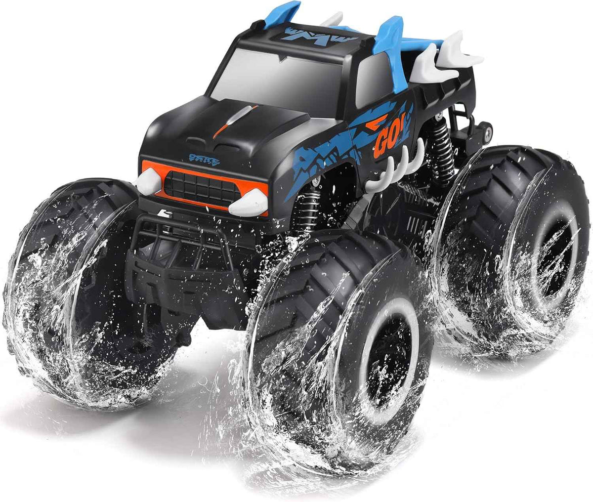 threeking 1:16 scale waterproof monster truck rc car 4wd all terrain pickup toy