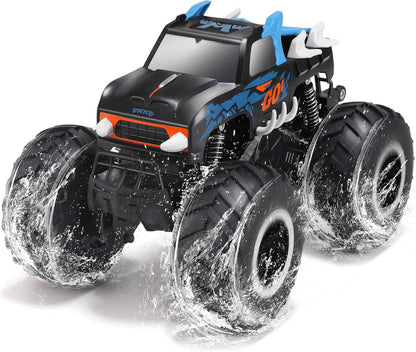threeking 1:16 scale waterproof monster truck rc car 4wd all terrain pickup toy