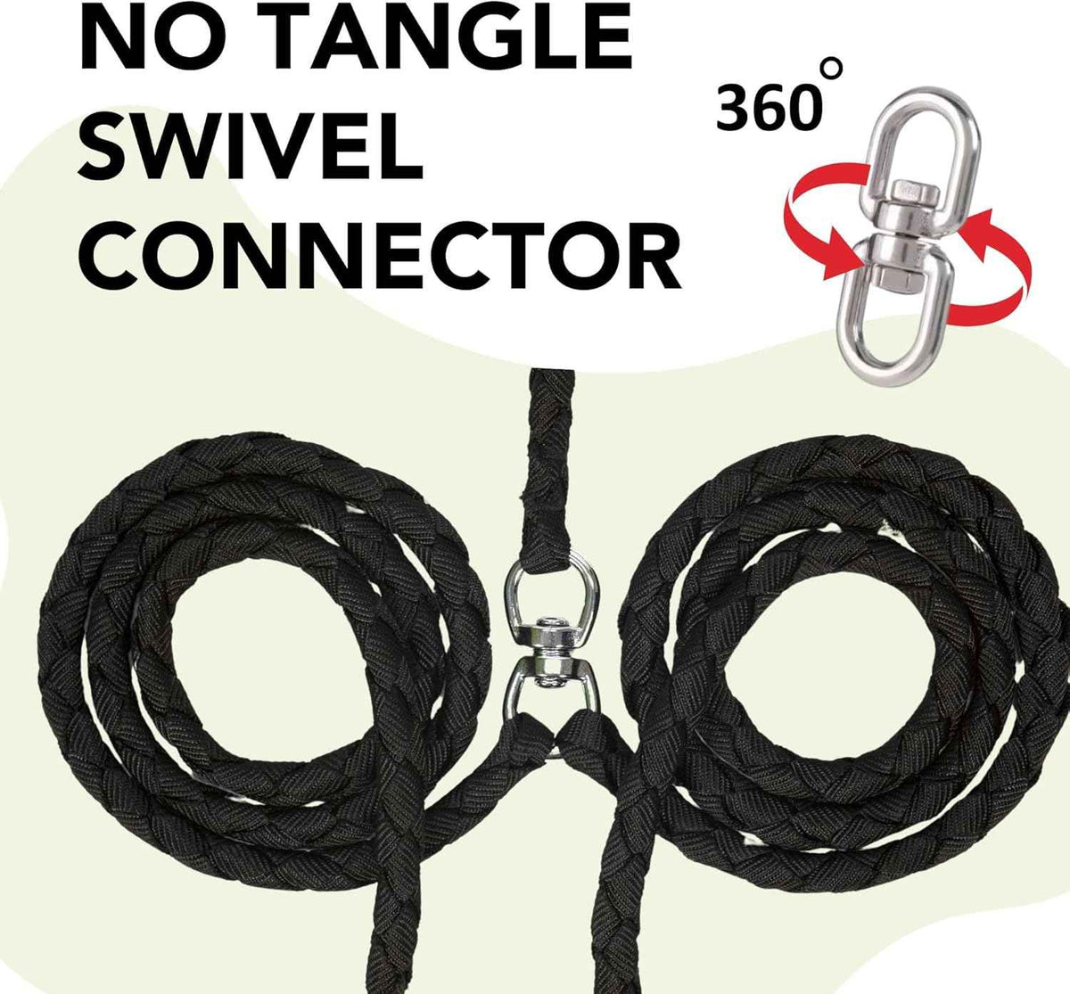 Caldwell's Pet Supply Co. Dual Dog Leash, Heavy Duty, 54" Long, Nylon/Polyester Blend, for Small, Medium, or Large Dogs