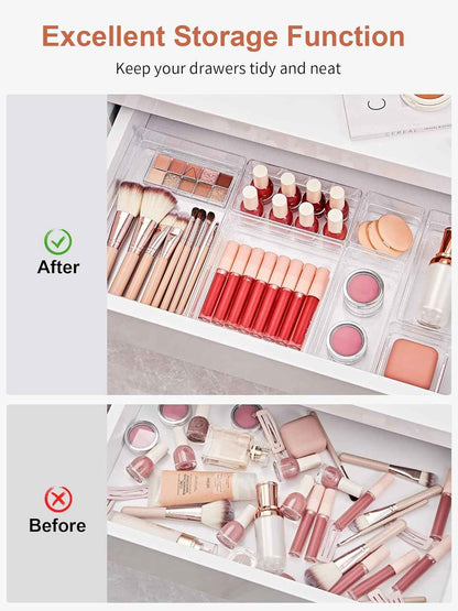 SMARTAKE 13-Piece Drawer Organizer: Tidy Storage for Makeup, Jewelry, and More