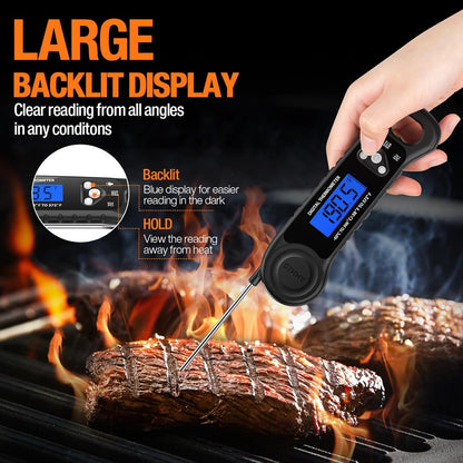 AMMZO Meat Thermometer Digital, Instant Read Food Thermometer for Cooking, Grilling, Baking, Frying & Candy Making, Essentials Kitchen Gadgets Accessory, Gifts for Men Women Dad Mom Birthday