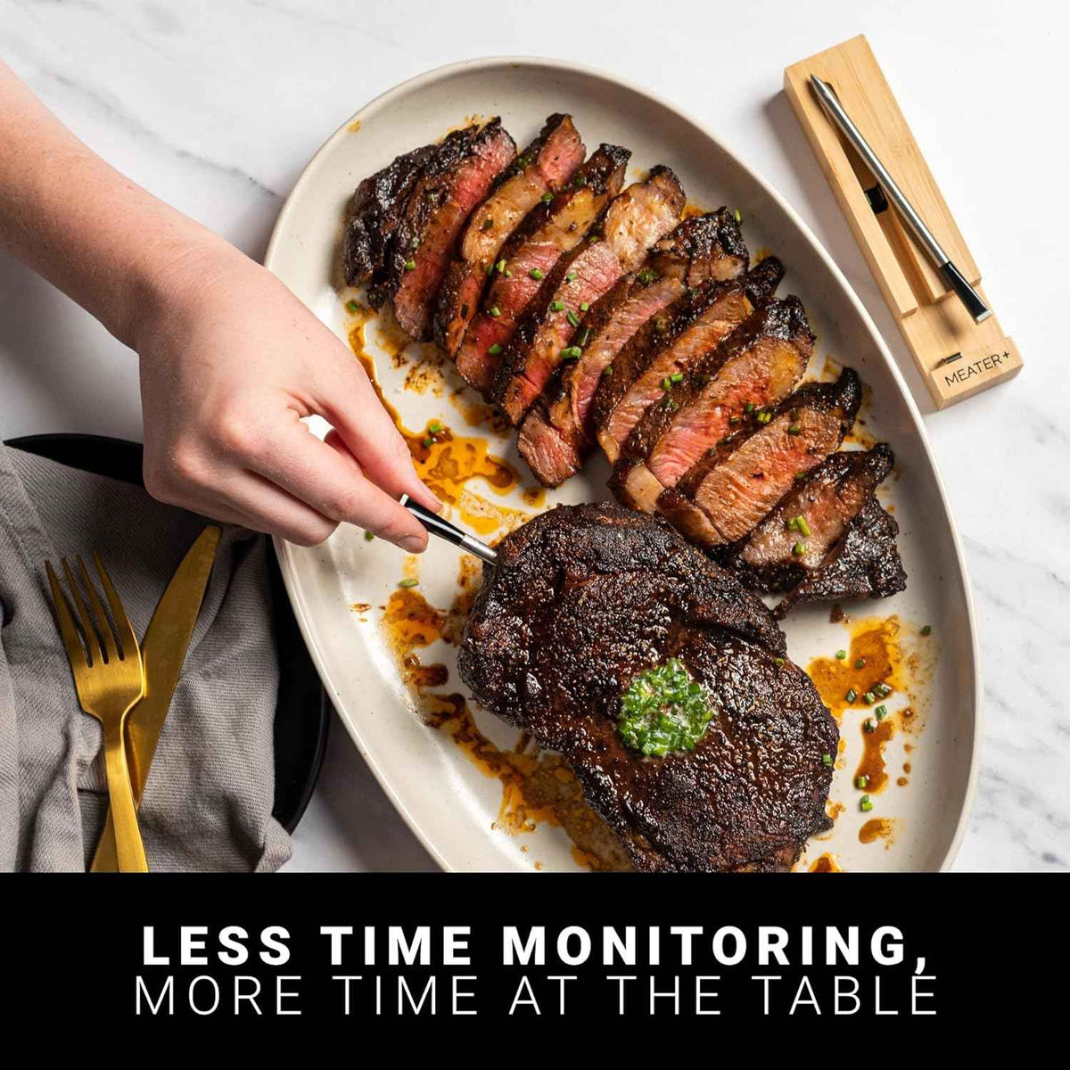 MEATER Plus Smart Wireless Meat Thermometer, Bluetooth Digital, Perfect for BBQ, Grill, Oven