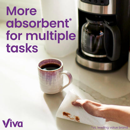 Viva Multi-Surface Cloth Paper Towels, Task Size - 12 Super Rolls (2 Packs of 6) - 81 Sheets Per Roll - Rayz Mart