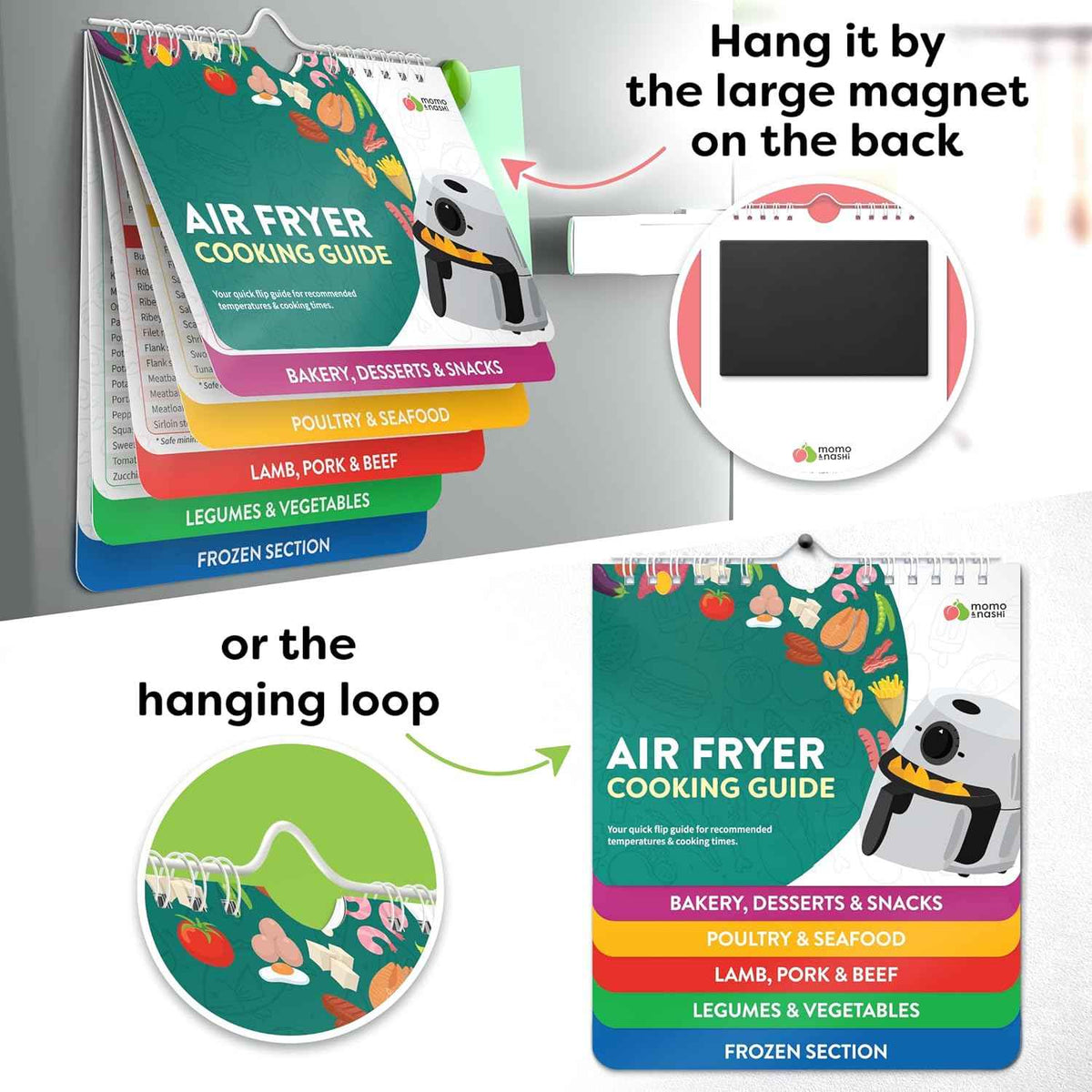 Air Fryer Cheat Sheet Magnets Cooking Guide Booklet - Air Fryer Cookbooks - Air Fryer Liners - Air Fryers Kitchen Gifts Gadgets 2025 and 2026 - Air Fryer Accessories - Air Fryer Cooking Guide