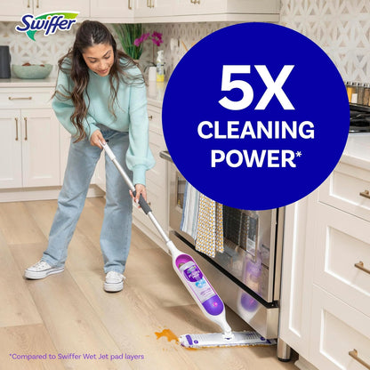 Swiffer PowerMop Multi-Surface Cleaning Kit with Rechargeable Handle and Fresh Scent Solution for Hardwood, Tile, and Laminate Floors