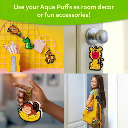 Skillmatics Aqua PLffs - 3D Art Kit, Animals, Mess-Free Paint by Number Craft for Kids, DIY Color & Inflate Activity, Travel & Creative Gift for Girls & Boys Ages 4, 5, 6, 7, 8, 9, 10