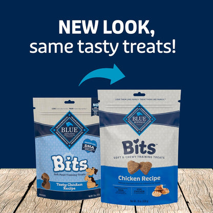 Blue Buffalo Bits Soft Dog Treats for Training, Made with Natural Ingredients & Enhanced with DHA, Chicken Recipe, 19-oz Bag