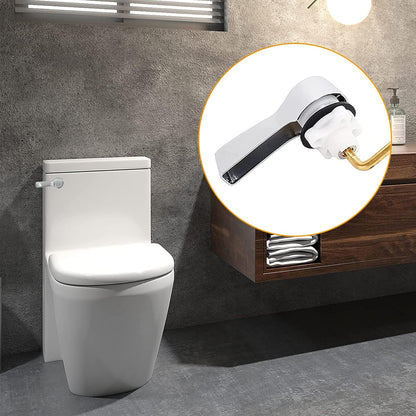 Hibbent Universal Metal Front Mount Toilet Handle Replacement Kit, Brass Toilet Flush Tank Lever with Stainless Steel Flapper Chains for Most Toilets, Chrome