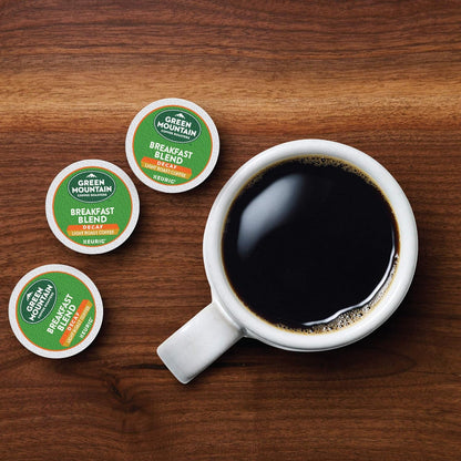 Green Mountain Coffee Roasters Decaf Breakfast Blend, 32-count, single-serve K-Cup pods, light roast, Orthodox Union Kosher