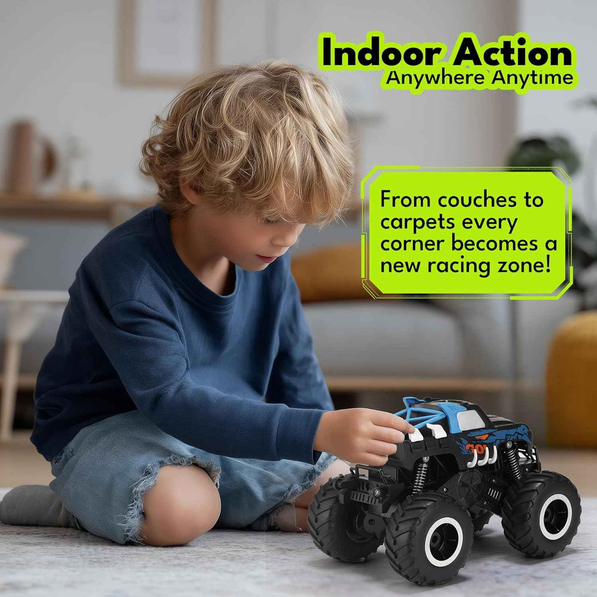Threeking 1:16 Waterproof Monster Truck Toys RC Cars Amphibious Remote Control Car Trucks 4WD All Terrain Off-Road Pickup Toy for 6 7 8 9 10 11 12 Year Old Boys Girls Kids Gifts Presents