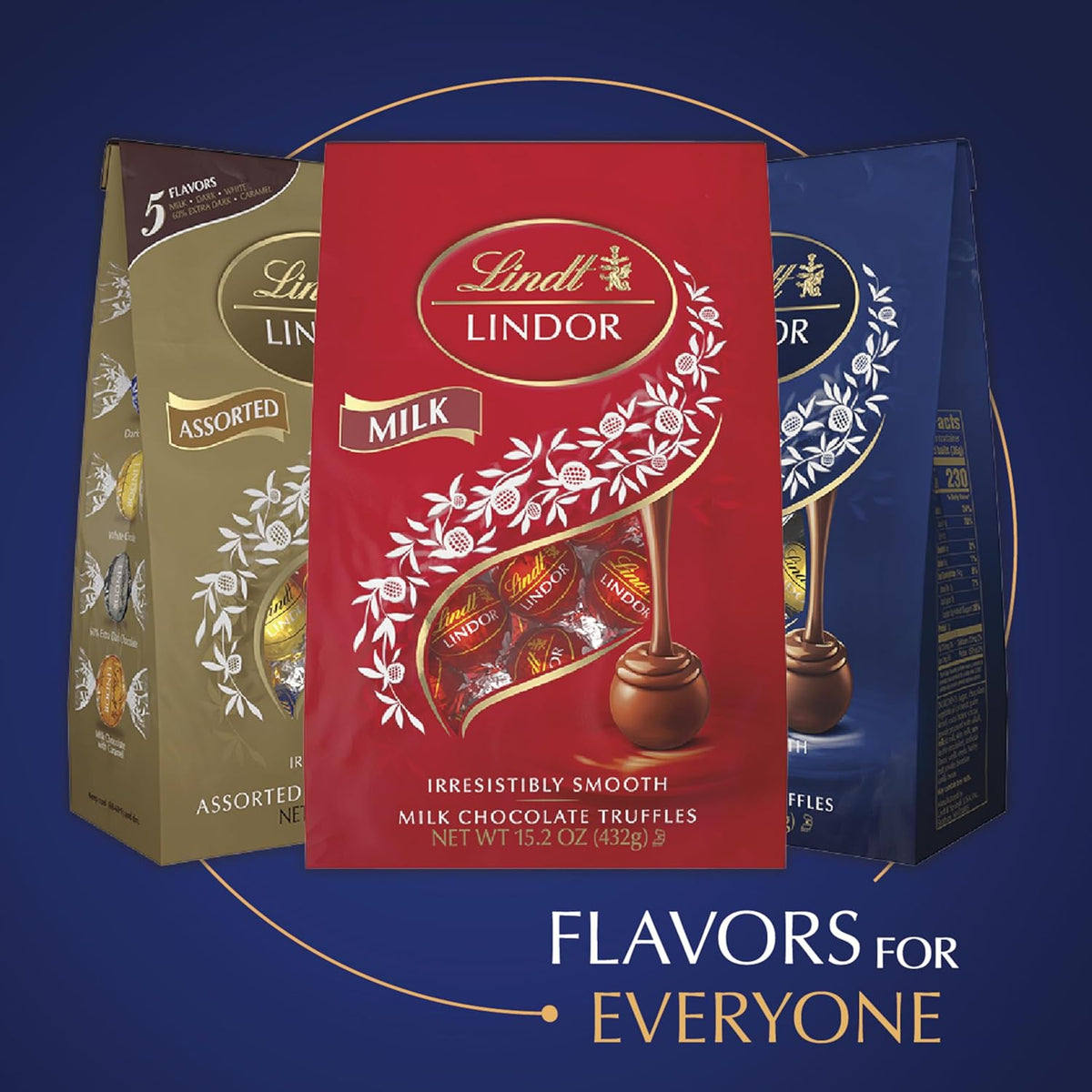 lindt lindor assorted dark chocolate truffles 15.2 oz bag with smooth melting truffle center