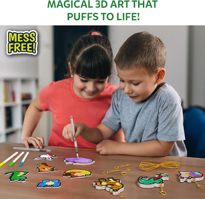 Skillmatics Aqua PLffs - 3D Art Kit, Animals, Mess-Free Paint by Number Craft for Kids, DIY Color & Inflate Activity, Travel & Creative Gift for Girls & Boys Ages 4, 5, 6, 7, 8, 9, 10