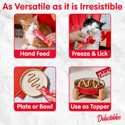 Delectables Squeeze Up Variety Pack, Creamy Squeezable Puree, Lickable Wet Cat Treats, Grain Free, No Added Fillers, No By-Products, No Added Preservatives, 0.5 Ounces Tube, 54 Tubes Total