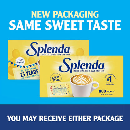 splenda zero calorie sweetener packets, 800 count packets, made in usa, sugar-free, zero carb