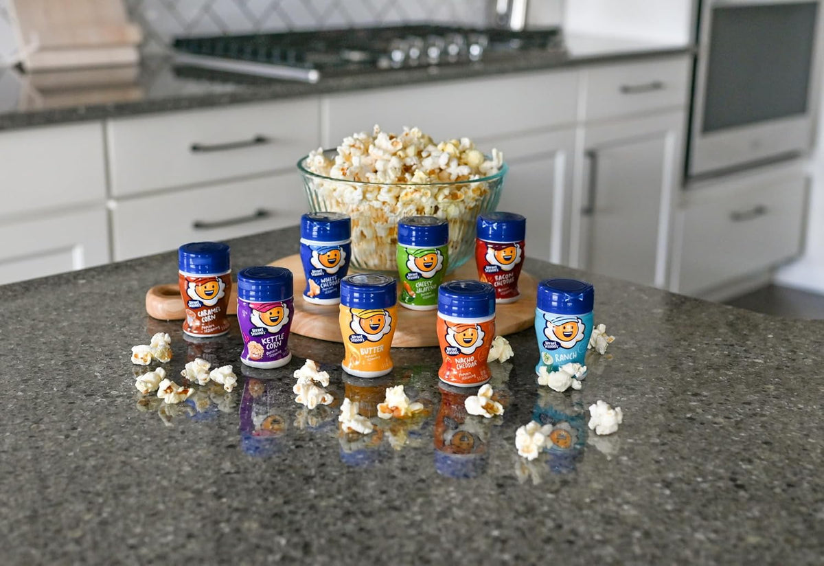 Kernel Season's 8-piece pop corn seasoning mini jars, 0.9 oz, variety pack, gluten-free, kosher, made in usa