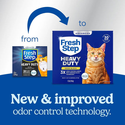 Fresh Step Heavy Duty Odor Block Advanced Multi Cat Clumping Litter with Febreze, 17.5 lb (Package May Vary)
