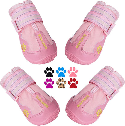 Qumy dog shoes, large dog boots, medium dog paw protectors for winter, snow, hot pavement, rainy weather, outdoor walking, indoor hardfloors