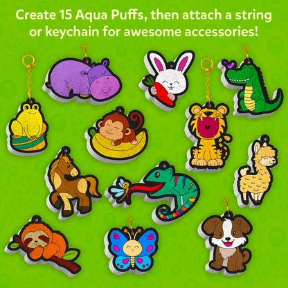 Skillmatics Aqua PLffs - 3D Art Kit, Animals, Mess-Free Paint by Number Craft for Kids, DIY Color & Inflate Activity, Travel & Creative Gift for Girls & Boys Ages 4, 5, 6, 7, 8, 9, 10