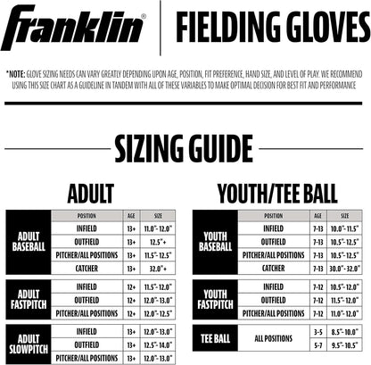 Franklin Sports Field Master Baseball + Softball Glove - Field Master Adult + Youth Baseball + Softball Mitt - Men's + Women's Gloves - Right Hand Throw